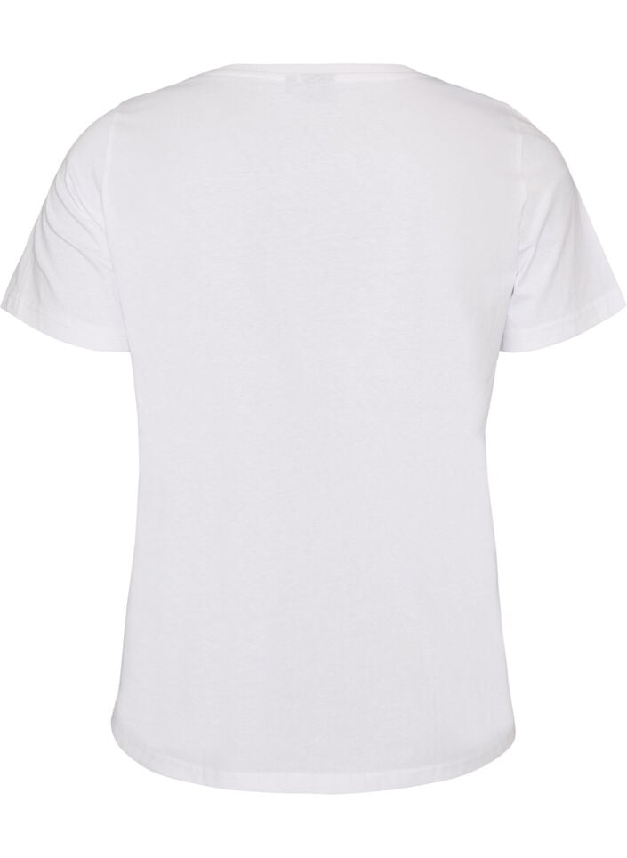 T-shirt en coton avec imprim&eacute; devant, Blanc, Packshot image number 1