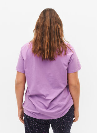 T-shirt de nuit en coton avec impression de texte, L.Crystal w.Dreamer, Model image number 1