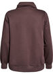 Sweat &agrave; col montant et poches, Marron, Packshot image number 1