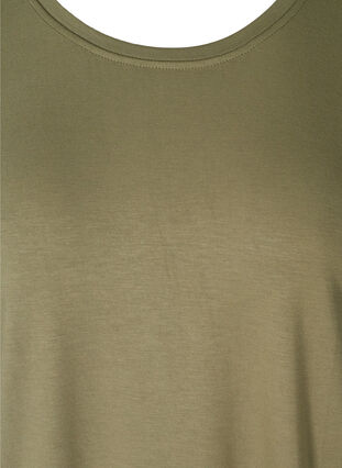 T-shirt col rond en mélange de viscose, Deep Lichen Green, Packshot image number 2