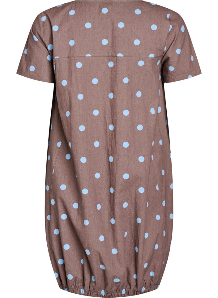 Robe en coton &agrave; manches courtes avec imprim&eacute;, Bleu, Packshot image number 1