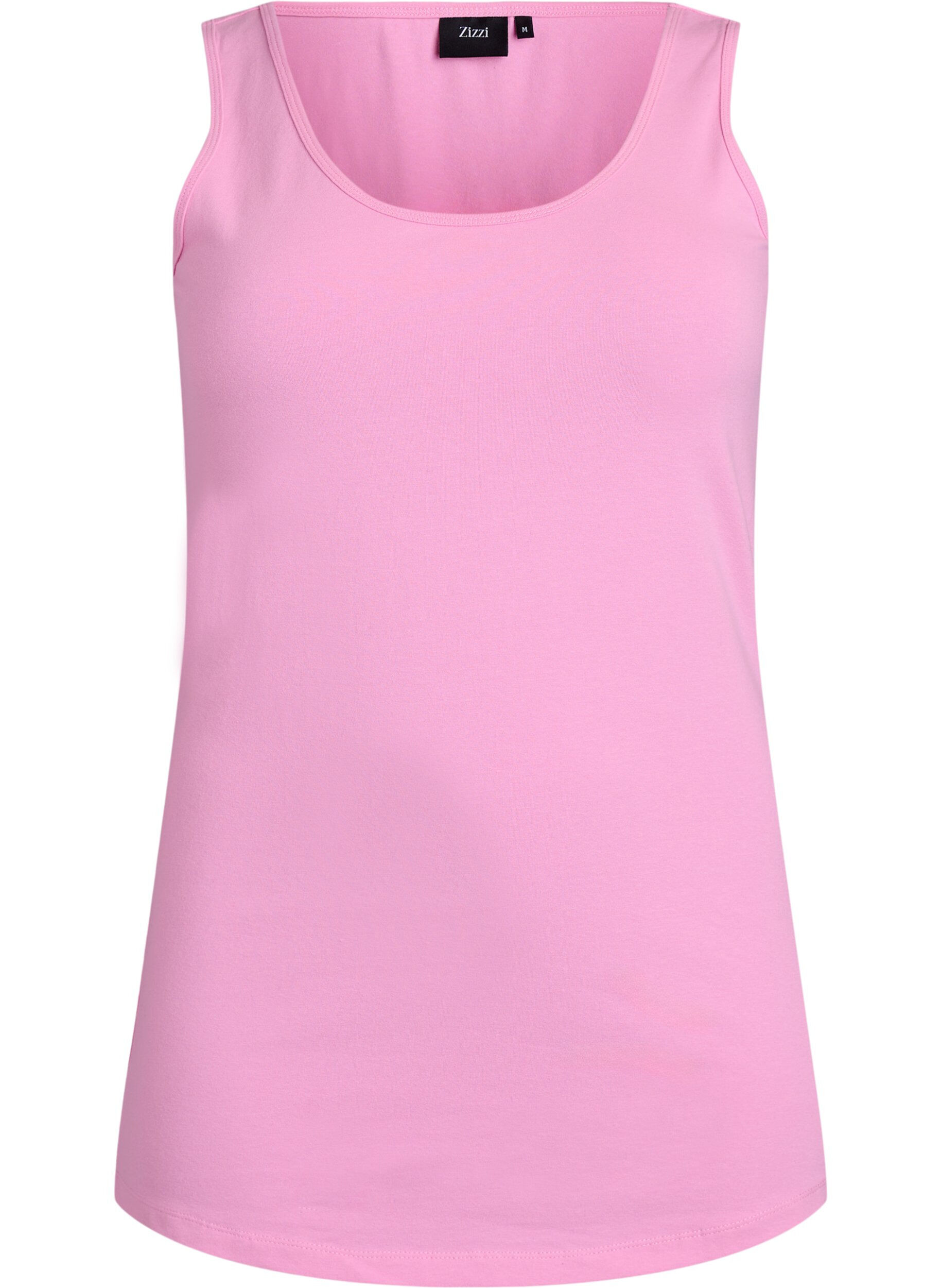 ZizziHaut uni Basic en coton, Rose, Packshot image number 0