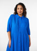 Robe chemise mi-longue &agrave; manches courtes, Bleu, Model image number 2