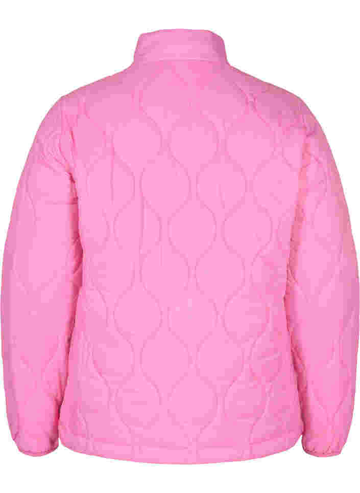 Doorgestikte jas met rits en zakken, Hot Pink, Packshot image number 1