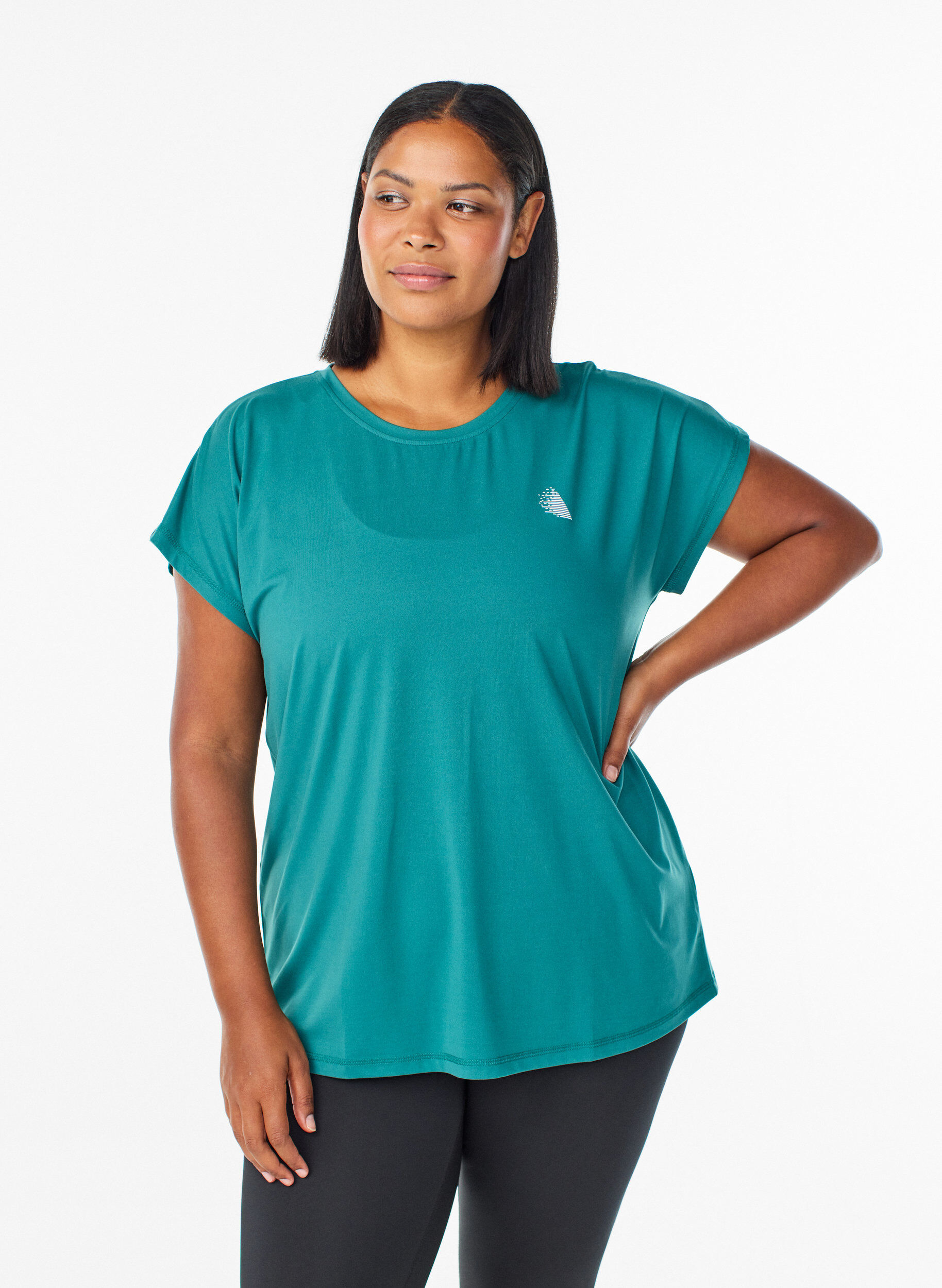 ZizziEffen gekleurd trainingsshirt, Blauw, Model image number 0