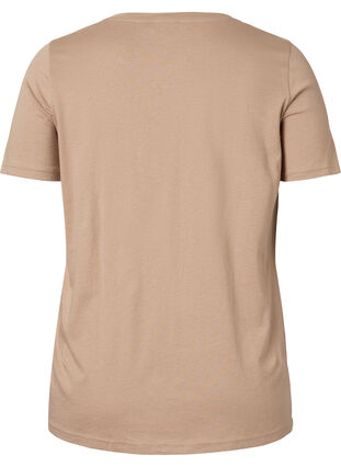 Katoenen t-shirt met ronde hals en opdruk, Natural FACE, Packshot image number 1