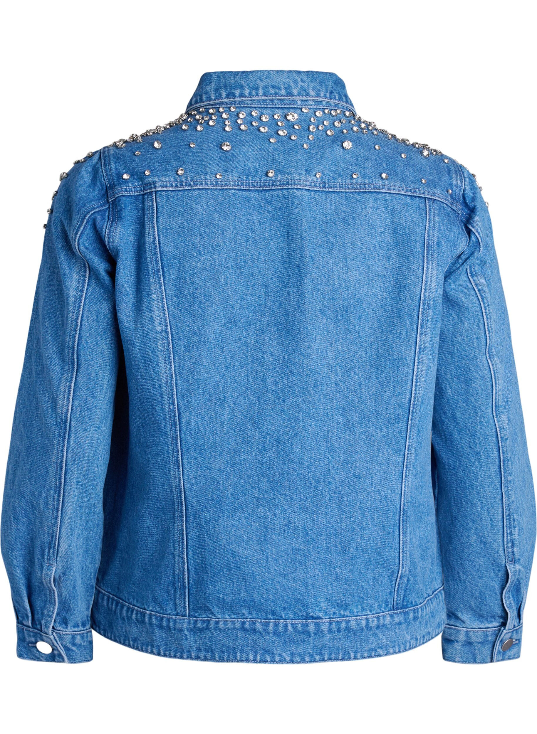 ZizziDenim jack met strass-steentjes, Blauw, Packshot image number 1