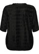 Blouse met golvende structuur en ballonvorm, Zwart, Packshot image number 1