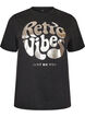 Grafisch T-shirt van biologisch katoen, Zwart, Packshot image number 0