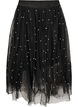 Jupe midi en tulle avec perles, Noir, Packshot image number 0