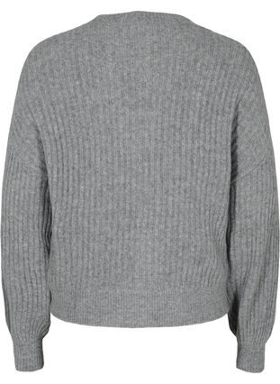 Cardigan en laine à boutons, Medium Grey Melange, Packshot image number 1