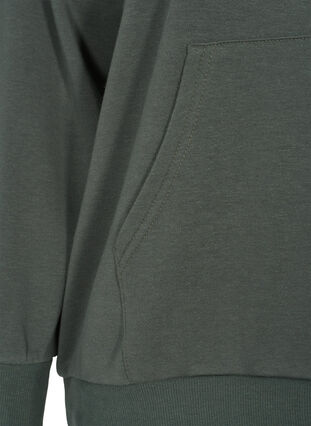 Sweatshirt met capuchon en zak, Thyme, Packshot image number 3