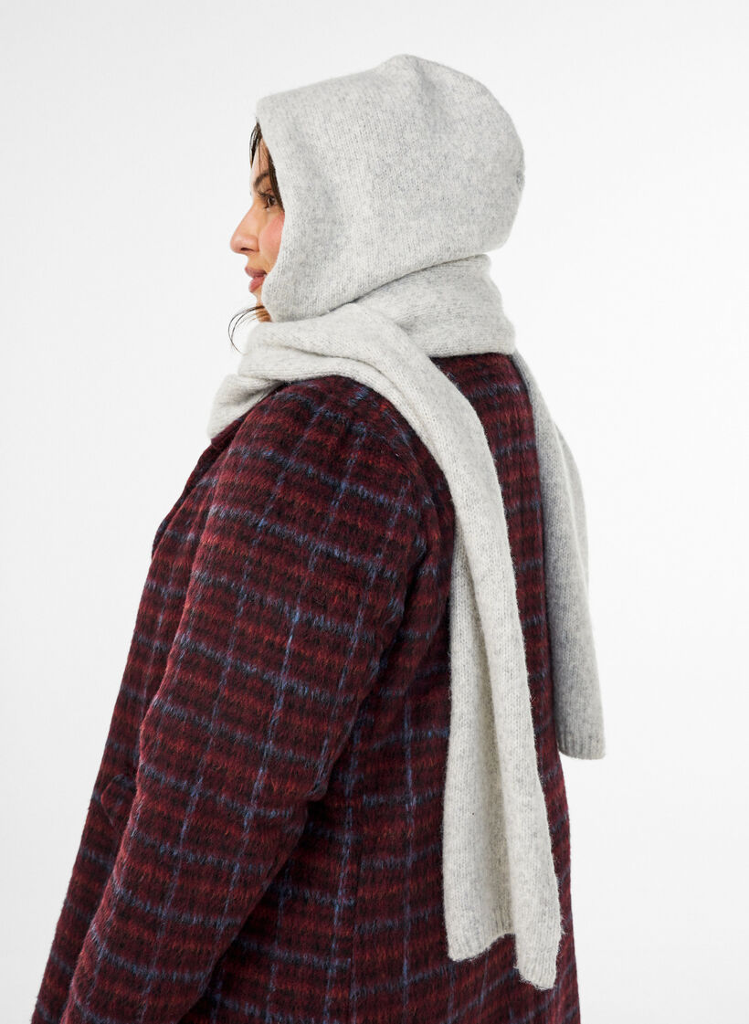 &Eacute;charpe en maille &agrave; capuche, Gris, Model image number 1
