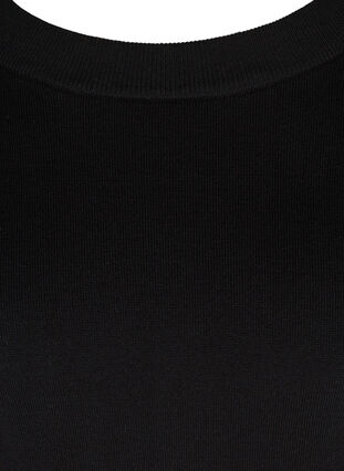 Pull tricoté en viscose à manches froissées, Black, Packshot image number 2