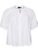 Overhemdblouse met knoopsluiting en strikceintuur, Wit, Packshot image number 0