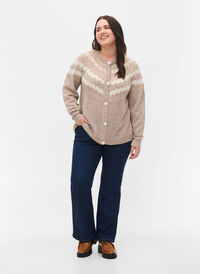 Jeans bootcut Ellen à taille haute, Unwashed, Model