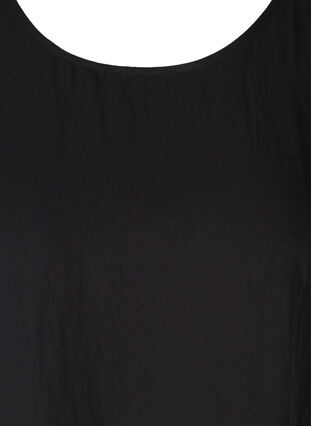 Viscose jurk met korte mouwen en a-lijn, Black, Packshot image number 2