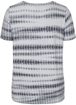 T-shirt en viscose à manches courtes avec imprimé tie-dye, White, Black Tie Dye, Packshot image number 1