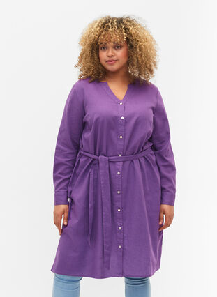 Robe chemise à manches longues, Deep Lavender, Model image number 0