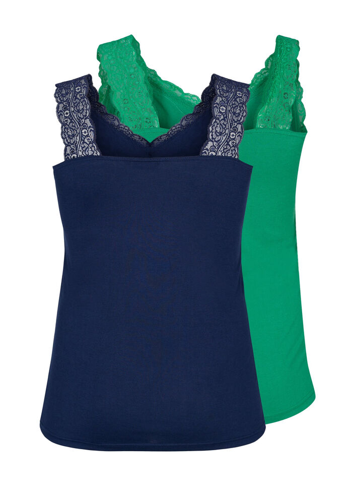 Haut &agrave; dentelle 2-lots, Navy B/Jolly Green, Packshot image number 1