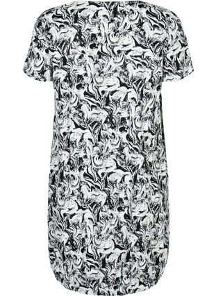Bedrukte katoenen jurk met korte mouw, Swirl AOP, Packshot image number 1