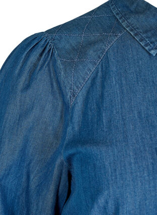 Tunique en jean en coton à manches 3/4, Blue, Packshot image number 2