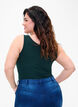 Haut basique en coton, Vert fonc&eacute;, Model image number 2