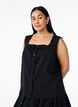 Mouwloze blouse met broderie anglaise en ruches, Zwart, Model image number 0