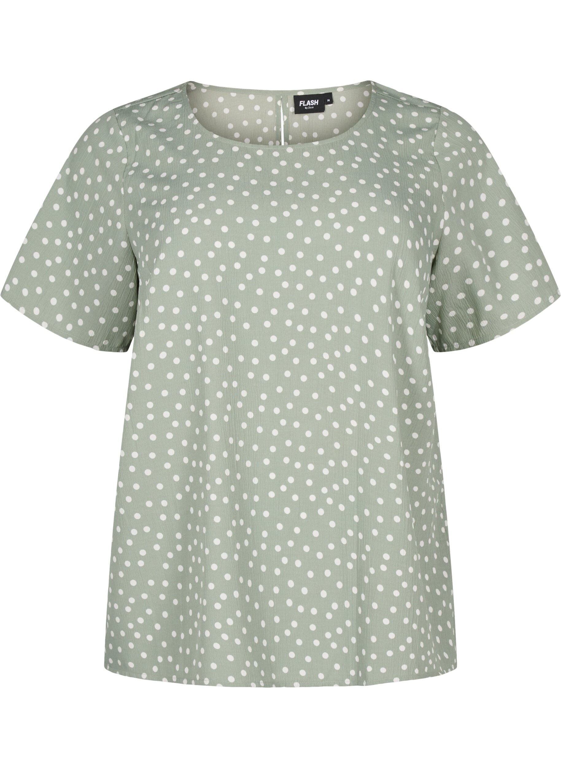 ZizziFLASH - Blouse met korte mouwen en print, Iceberg Green Dot, Packshot image number 0