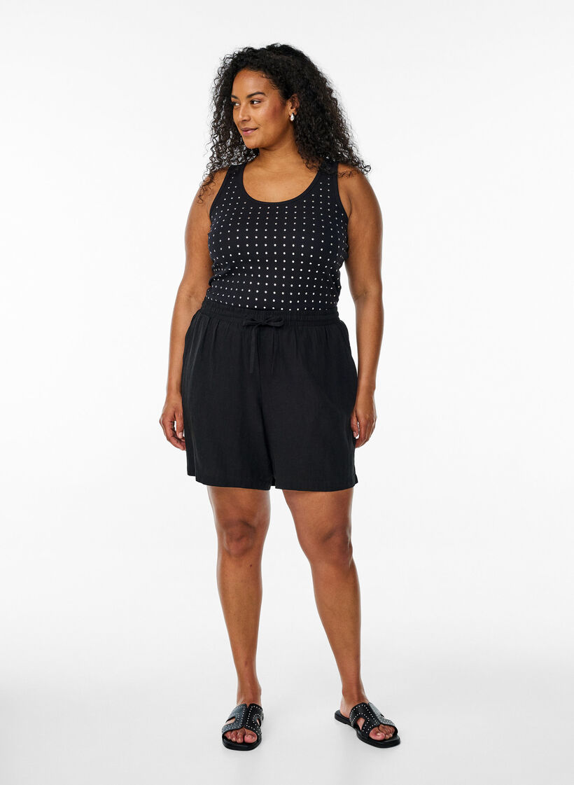 Tanktop met studs, Black, Model image number 2