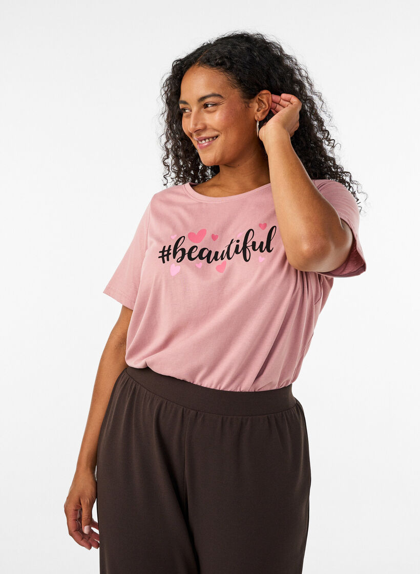 T-shirt met print, Rood, Model image number 0