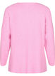 Gebreide blouse met ronde hals, Begonia Pink Mel., Packshot image number 1