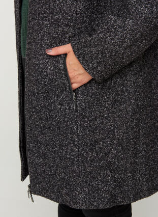 Veste avec laine et fermeture éclair, Dark Grey Mel., Model image number 2