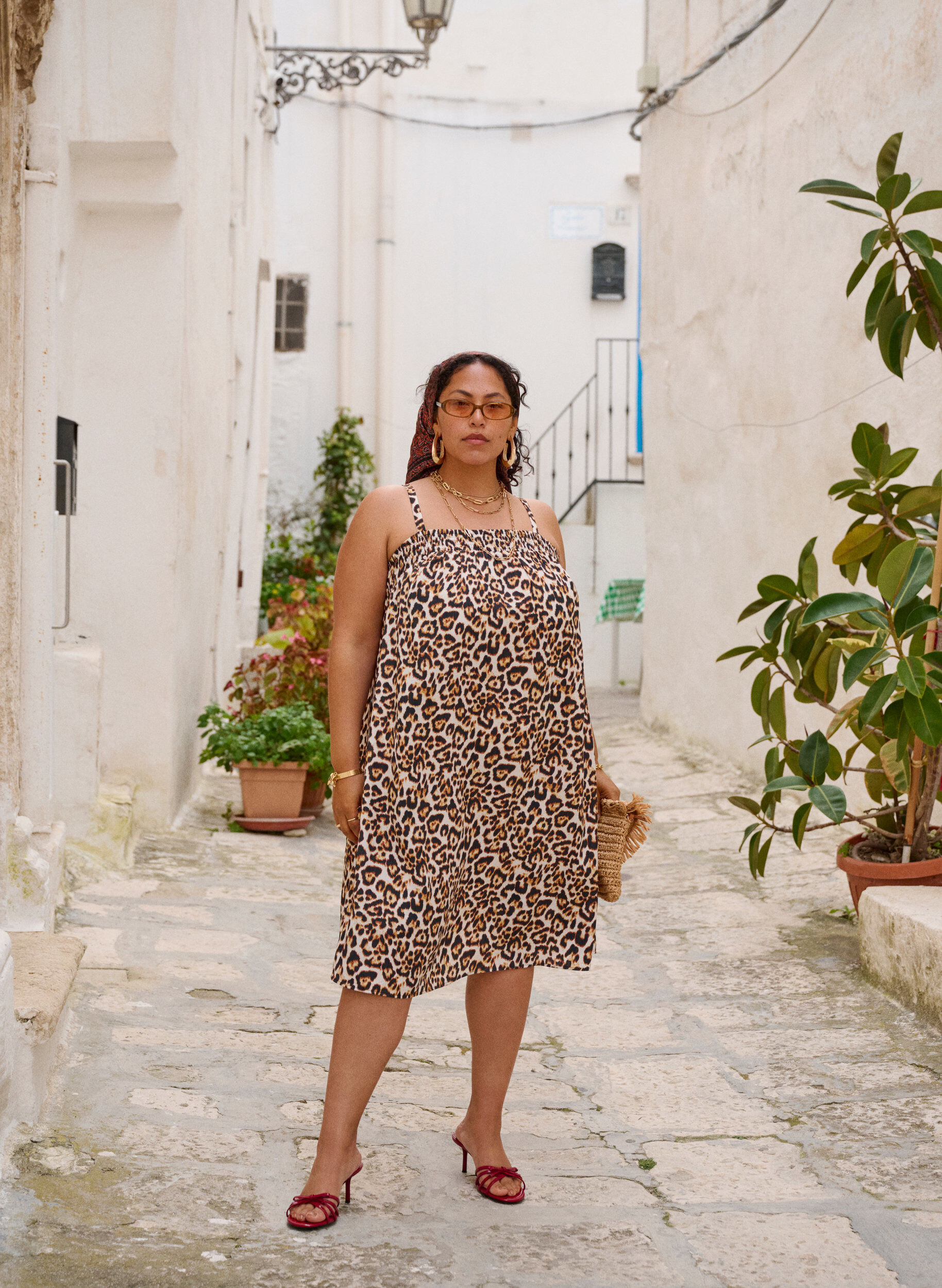 ZizziKorte viscose jurk met spaghettibandjes, Beige, Image image number 0