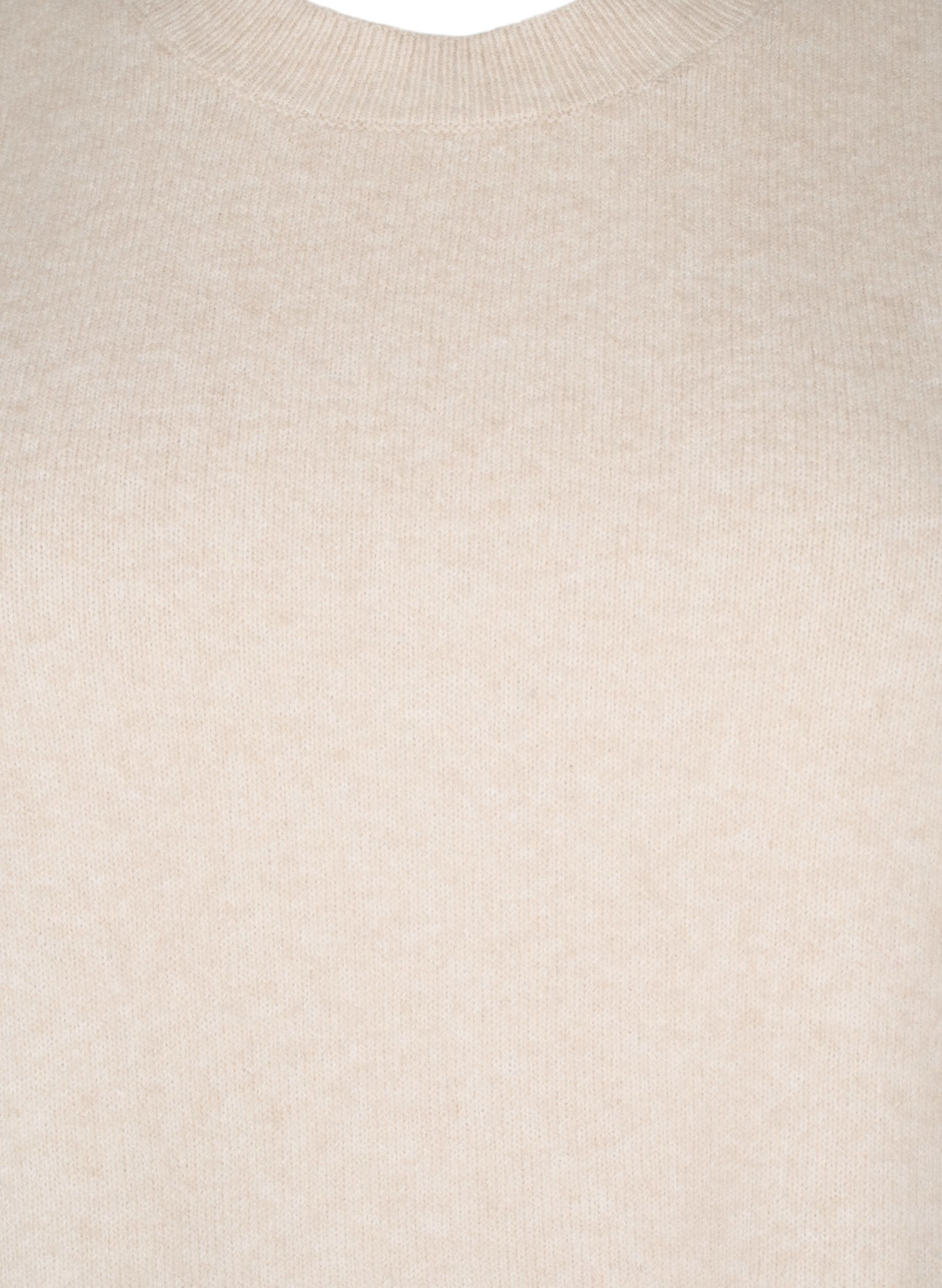 Zizzi Gilet en tricot avec bord c&ocirc;tel&eacute;, Pumice Stone Mel., Packshot image number 2