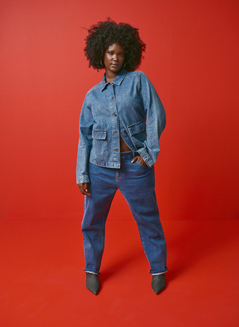 Denim overhemdjasje met zakken, Blue Denim, Image image number 0
