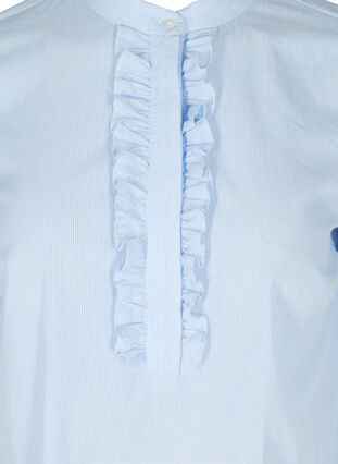 Chemise en coton à rayures et volants, Blue Stripe, Packshot image number 2