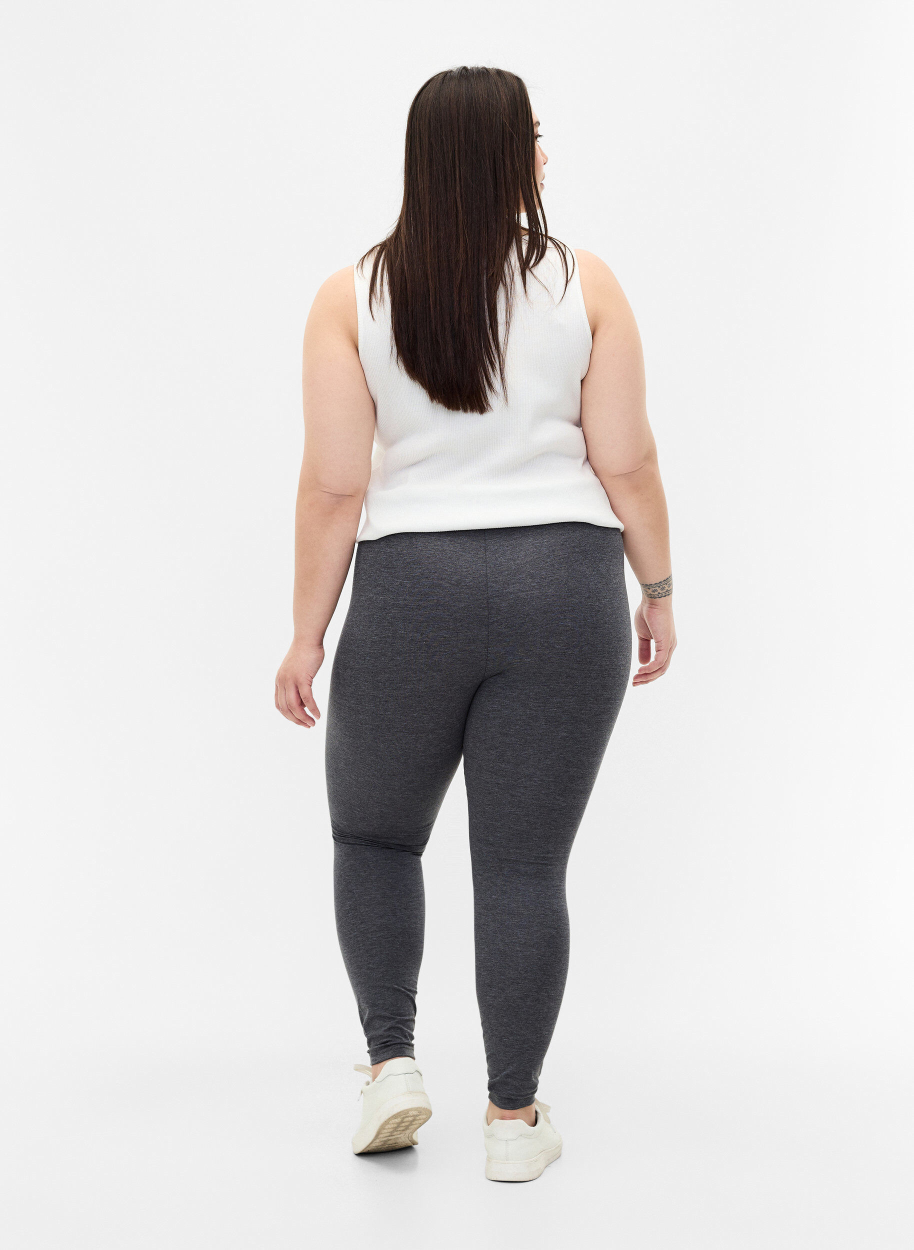 ZizziGrijs gem&ecirc;leerde legging, Dark Grey Melange, Model image number 1