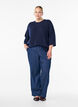 Pull c&ocirc;tel&eacute; &agrave; manches 3/4, Bleu, Model image number 1