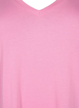 T-shirt à col en V surdimensionné de couleur unie, Rosebloom, Packshot image number 2
