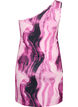Nauwsluitende one-shoulder jurk met print, Raspberry Rose AOP, Packshot image number 1