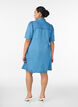 Denim jurk van lyocell met knopen en korte mouwen, Blauw, Model image number 2