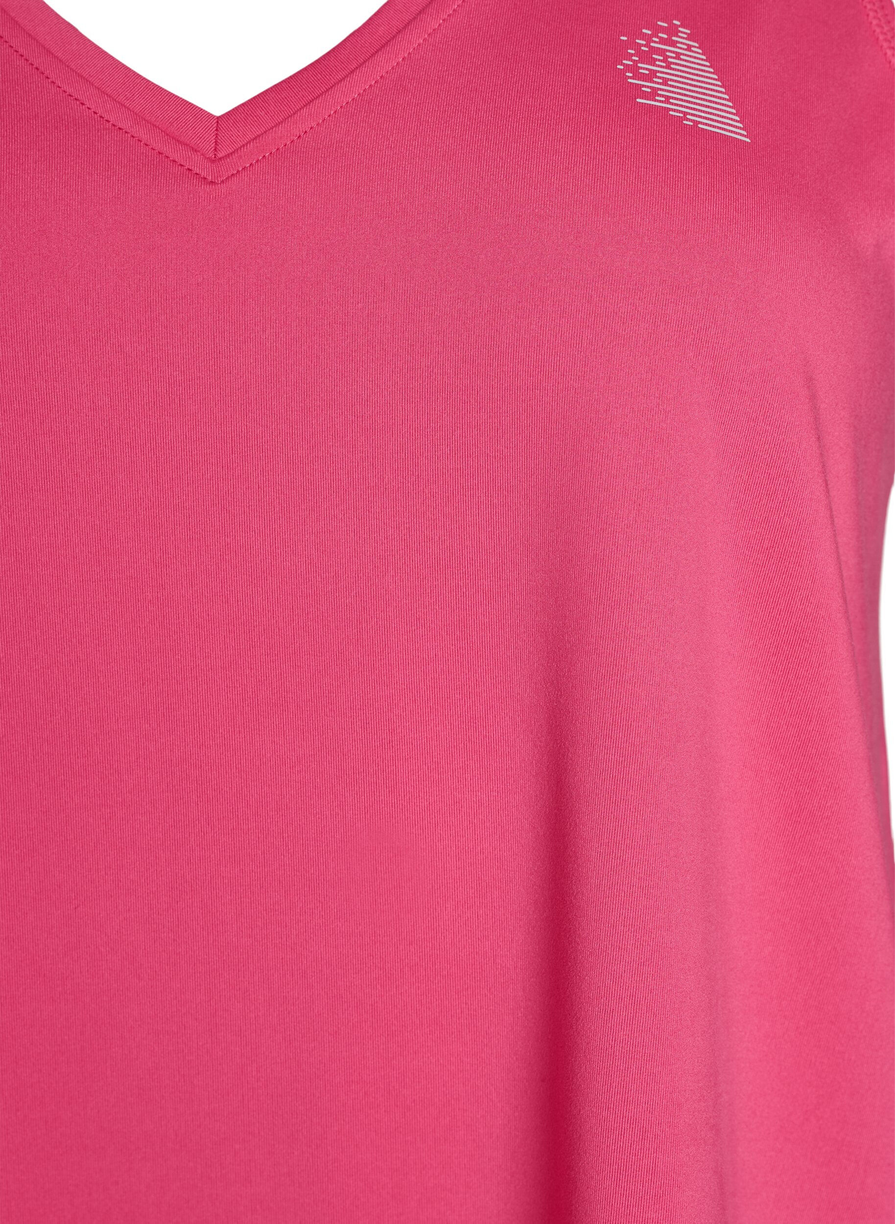 ZizziSports top with V-neck, Pink, Packshot image number 2
