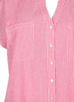 Katoenen overhemd met korte mouwen en strepen, Beetroot P. Stripe, Packshot image number 2