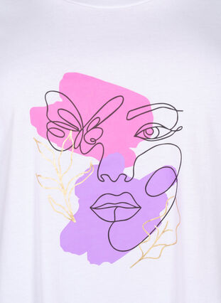 T-shirt en coton avec motif, B. White w. Face, Packshot image number 2