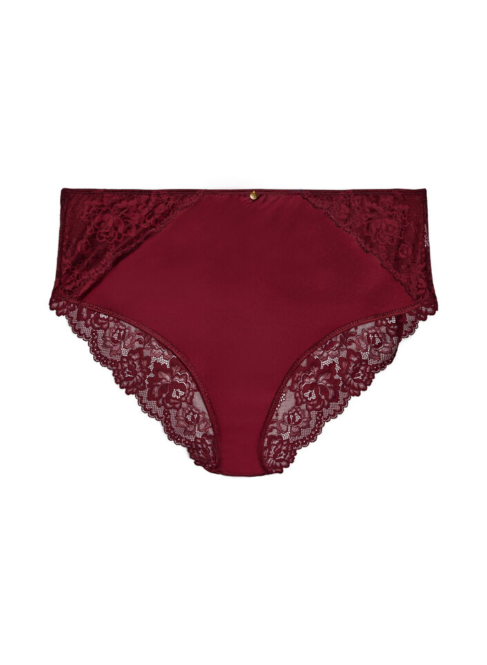 Culotte avec de la dentelle et un n&oelig;ud &agrave; l'arri&egrave;re, Bordeaux fonc&eacute;, Packshot image number 0