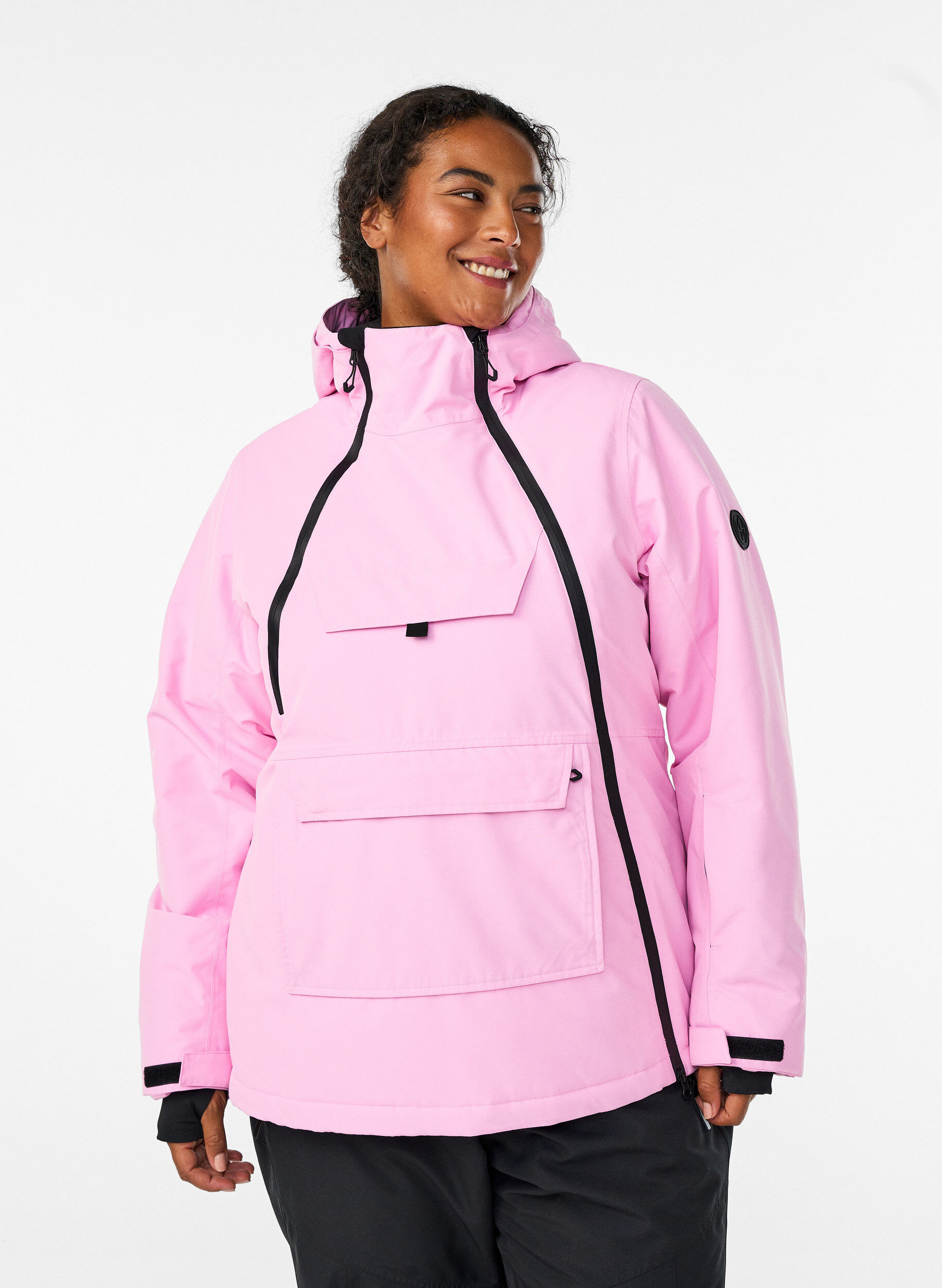 ZizziFunctionele ski-anorak met capuchon, Roze, Model image number 0