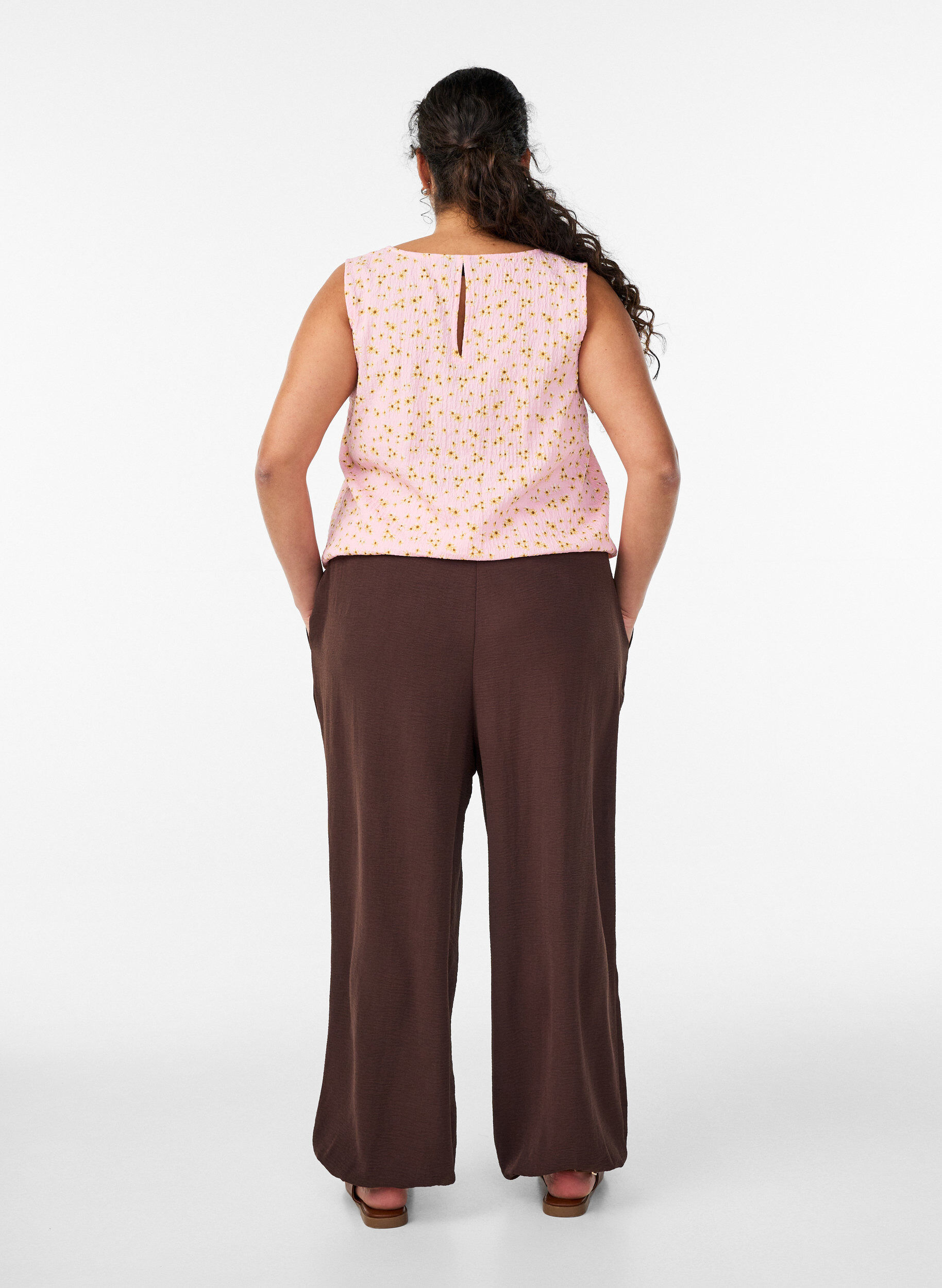 ZizziBallonbroek met hoge taille, Bruin, Model image number 1