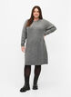 Ribgebreide jurk met split, Light Grey Melange, Model image number 2