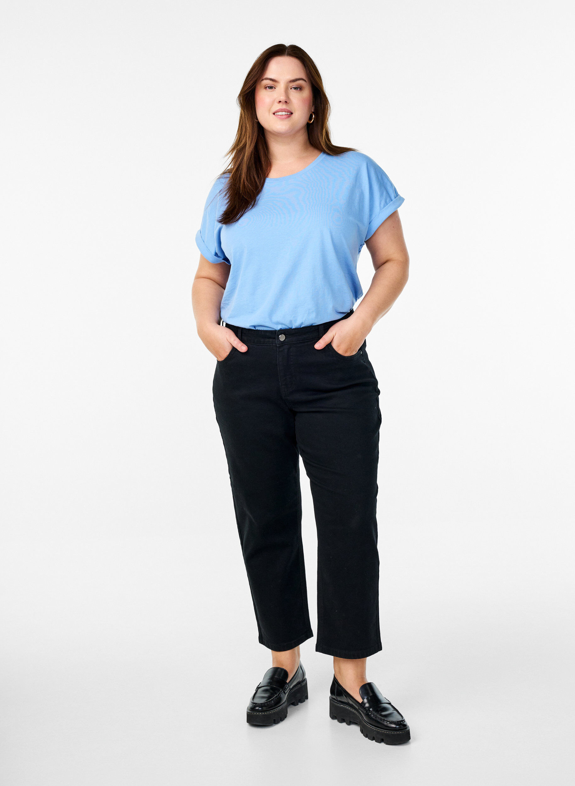 ZizziLot de deux t-shirts &agrave; manches courtes, Bleu Clair, Model image number 1